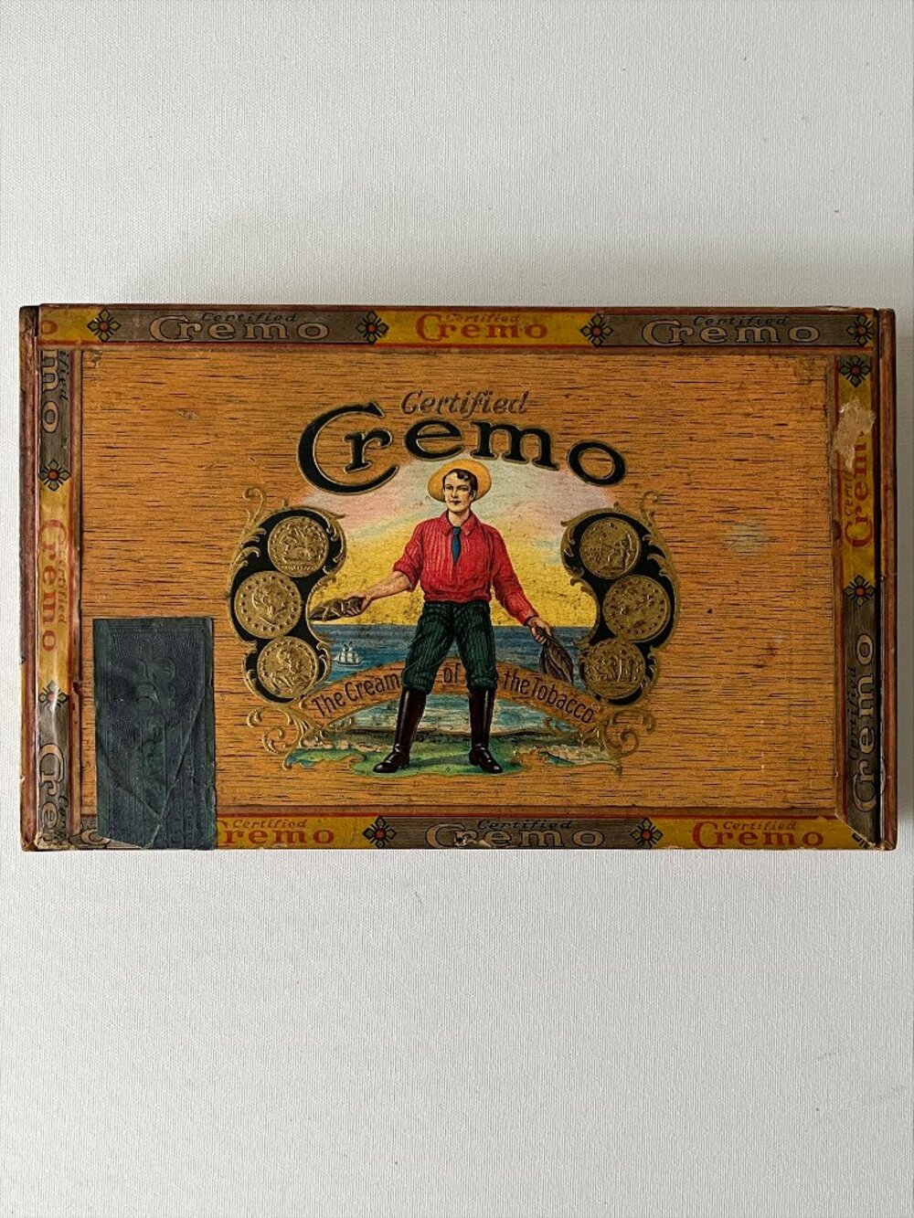Vintage Certified Cremo Cigar Box 1930s South Carolina Factory 117 Tobaccoriana